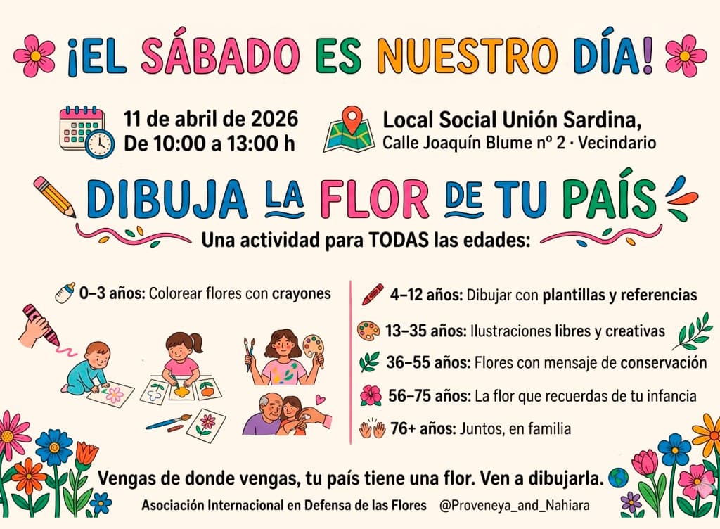 Cartel del evento Dibuja la Flor de Tu País
